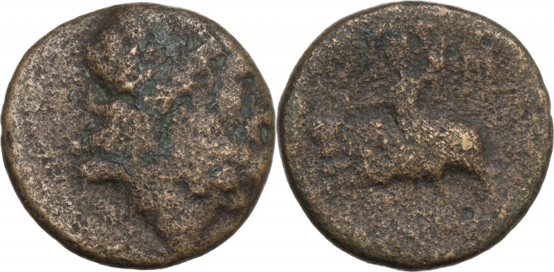 Southern Apulia, Brundisium, c. 2nd century BC. Æ Semis (20.5mm, 7.10). Fair
