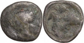 Southern Apulia, Tarentum, c. 325-280 BC. AR Diobol (11.5mm, 1.30g). Fair