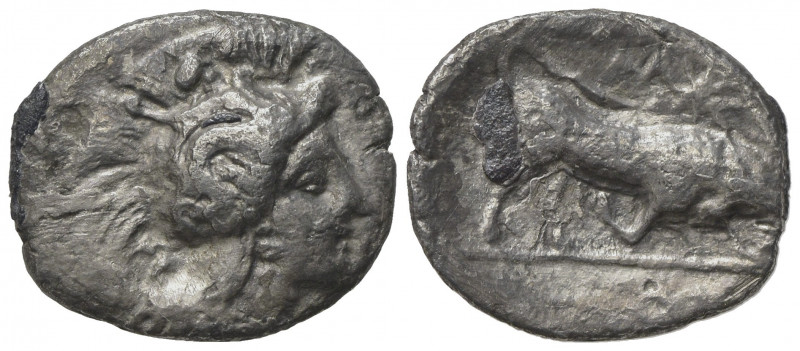 Southern Lucania, Thourioi, c. 350-300 BC. AR Triobol (12mm, 1.01g). Good Fine