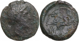 Bruttium, The Brettii, c. 211-208 BC. Æ Half Unit (15.5mm, 2.80g). Fine