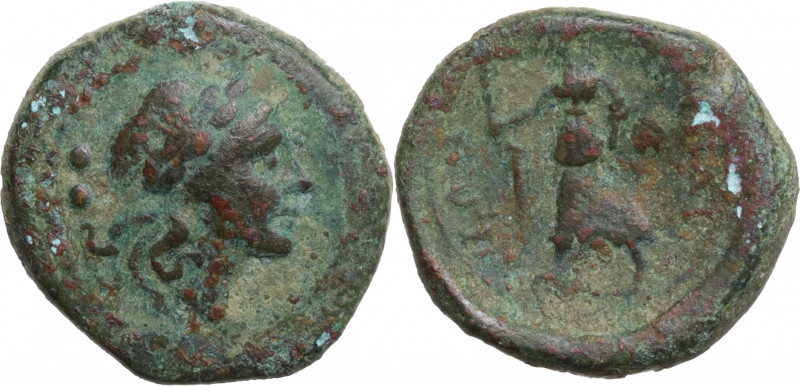 Bruttium, Petelia, late 3rd century BC. Æ Sextans (16.5mm, 3.50g). Fine - Good F...
