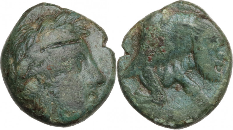 Sicily, Agyrion, c. 355-339 BC. Æ Hemilitron (17mm, 4.80g). Fine