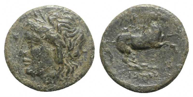 Sicily, Syracuse. Hieron II (275-215 BC). Æ (16mm, 4.35g, 2h). Green patina, Goo...