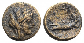 Phoenicia, Uncertain mint. Æ (17mm, 3.81g, 12h). Tyche / Galley. Good Fine