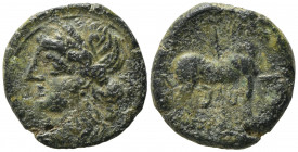Carthage, Second Punic War, c. 215-201 BC. Æ Shekel (19.5mm, 6.41g). Fine