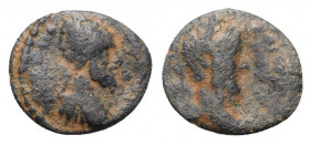 Commodus (?) with Abgar VIII (177-192). Mesopotamia, Edessa. Æ (14mm, 1.50g, 6h). Good Fine