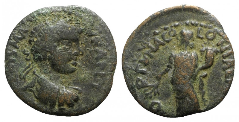 Caracalla (198-217). Pisidia, Antioch. Æ (22.5mm, 5.36g, 6h) - R/ Genius. Green ...