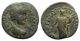 Caracalla (198-217). Pisidia, Antioch. Æ (22.5mm, 5.36g, 6h) - R/ Genius. Green patina, near VF