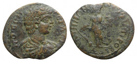 Geta (Caesar, 198-209). Phrygia, Peltae. Æ (22mm, 4.40g, 6h) - R/ Tyche. Good Fine - near VF