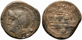 Anonymous, Rome, c. 217-215 BC. Æ Uncia (25mm, 11.73g, 6h). Good Fine