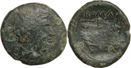 Anonymous, Rome, 217-215 BC. Æ Semuncia (21mm, 5.80g). Fine