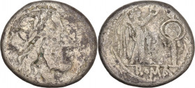 Anonymous, Sicily, 211-208 BC. AR Victoriatus (16.5mm, 2.60g). Fair