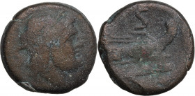 Anonymous, Rome, after 211 BC. Æ Semis (26mm, 17.90g). Fine - Good Fine