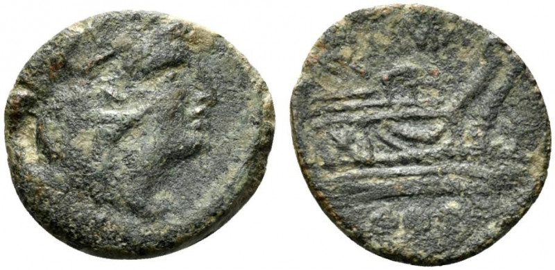 Anonymous, Rome, after 211 BC. Unofficial Æ Quadrans (17mm, 3.22g, 11h). Good Fi...