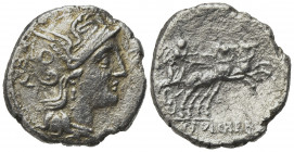 C. Claudius Pulcher, Rome, 111-110 BC. AR Denarius (17mm, 2.95g). Fine - Good Fine