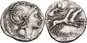 L. Flaminius Chilo, Rome, 109-108 BC. AR Denarius (18mm, 3.50g). Fine - Good Fine
