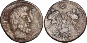 L. Titurius L.f. Sabinus, Rome, 89 BC. AR Denarius (17.5mm, 3.40g). Good Fine