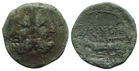 Gargilius, Ogulnius, and Vergilius, Rome, 86 BC. Æ As (26mm, 11.51g, 9h). Green patina, near VF