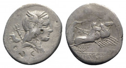 L. Julius Bursio, Rome, 85 BC. AR Denarius (19mm, 3.54g, 6h). Near VF