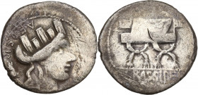 P. Furius Crassipes, Rome, 84 BC. AR Denarius (20mm, 3.50g). Fine