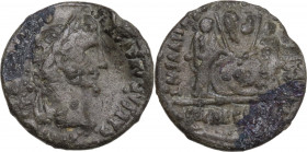Augustus (27 BC-AD 14). AR Denarius (18mm, 2.80g). Lugdunum. Fine