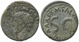 Augustus (27 BC-AD 14). Æ As (26.5mm, 10.07g). Rome; M. Salvius Otho, moneyer. Good Fine