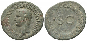 Drusus (Caesar, 19-23). Æ As (30mm, 11.12g). Rome. Scratch on obv., Good Fine