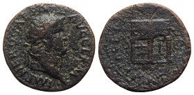 Nero (54-68). Æ As (26mm, 8.35g, 6h). Rome - R/ Temple. Good Fine