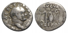 Vespasian (69-79). AR Denarius (18mm, 2.84g, 6h). Rome. Good Fine