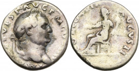 Vespasian (69-79). AR Denarius (18.5mm, 3.30g). Rome - R/ Concordia. Fine