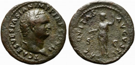 Titus (Caesar, 69-79). Æ As (29mm, 8.89g, 6h). Rome - R/ Aequitas. Near VF