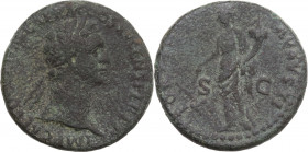 Domitian (81-96). Æ As (26mm, 12.00g). Rome - R/ Fortuna. Good Fine