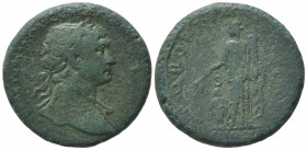 Trajan (98-117). Æ As (24mm, 10.67g). Rome - R/ Pax. Fine