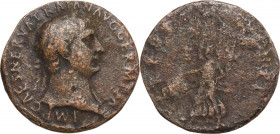 Trajan (98-117). Æ As (27mm, 7.90g). Rome - R/ Victory. Fine