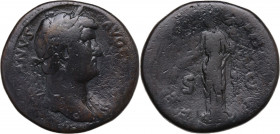Hadrian (117-138). AR Sestertius (32mm, 26.20g). Rome - R/ Felicitas. Fine