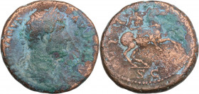 Hadrian (117-138). Æ As (26.5mm, 13.60g). Rome - R/ Emperor on horseback. Fair - Fine