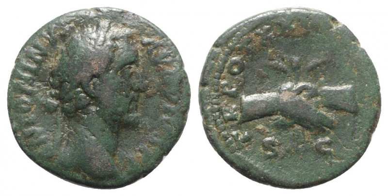 Antoninus Pius (138-161). Æ As (25mm, 8.67g, 6h). Rome - R/ Clasped hands. Good ...