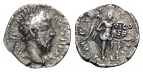 Marcus Aurelius (161-180). AR Denarius (18mm, 2.86g, 6h). Rome - R/ Victory. Good Fine