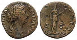 Faustina Junior (Augusta, 147-175). Æ Sestertius (27mm, 19.57g, 6h). Rome - R/ Diana. Good Fine - near VF