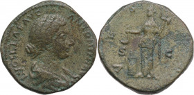 Lucilla (Augusta, 164-182). Æ Sestertius (30mm, 24.00g). Rome - R/ Vesta. Good Fine