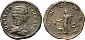 Julia Domna (Augusta, 193-217). Æ Sestertius (31mm, 22.52g, 12h). Rome - R/ Juno. Near VF