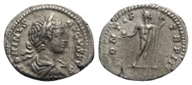 Caracalla (198-217). AR Denarius (19.5mm, 2.90g, 12h). Rome - R/ Sol. Toned, VF