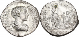 Geta (Caesar, 198-209). AR Denarius (19mm, 3.10g). Rome. Near VF