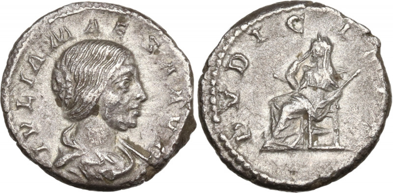 Julia Maesa (Augusta, 218-224/5). AR Denarius (18.5mm, 3.40g). Rome - R/ Pudicit...