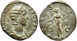 Julia Mamaea (Augusta, 222-235). Æ Sestertius (30mm, 18.56g, 12h). Rome - R/ Vesta. Near VF