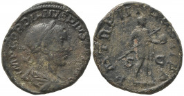 Gordian III (238-244). Æ Sestertius (30mm, 16.78g). Rome - R/ Emperor with spear and globe. Fine