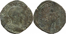 Gordian III (238-244). Æ Sestertius (31mm, 16.70g). Rome - R/ Emperor with spear and globe. Fine