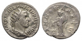 Philip I (244-249). AR Antoninianus (22.5mm, 3.06g, 12h). Rome - R/ Annona. Near VF