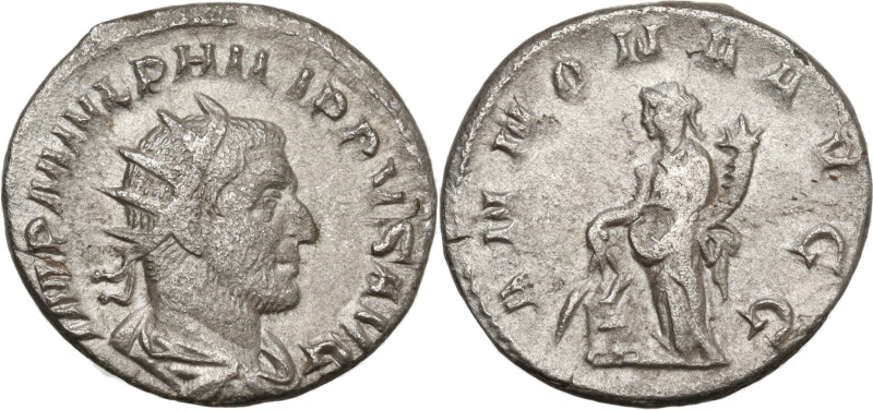 Philip I (244-249). AR Antoninianus (20mm, 4.00g). Rome - R/ Annona. Good Fine -...