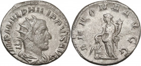 Philip I (244-249). AR Antoninianus (20mm, 4.00g). Rome - R/ Annona. Good Fine - near VF